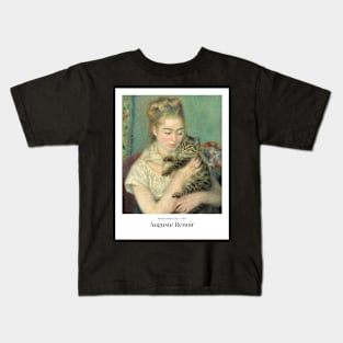 Woman with a Cat by Renoir - Poster Kids T-Shirt